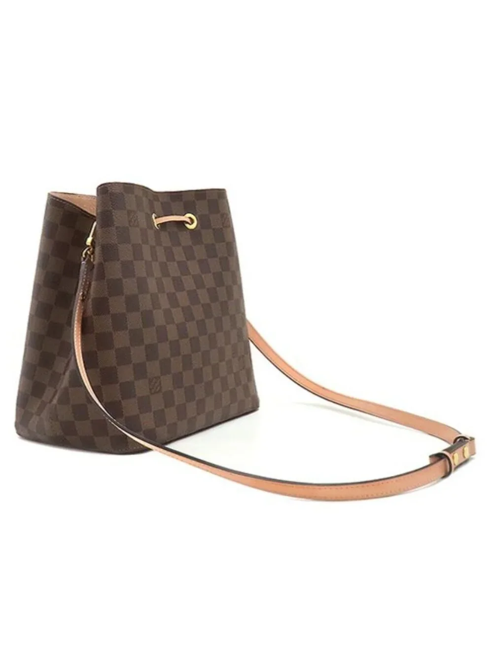 Louis Vuitton Shoulder Bag Neo Noe Damier Canvas Venus Gold Brown Pink Ebene